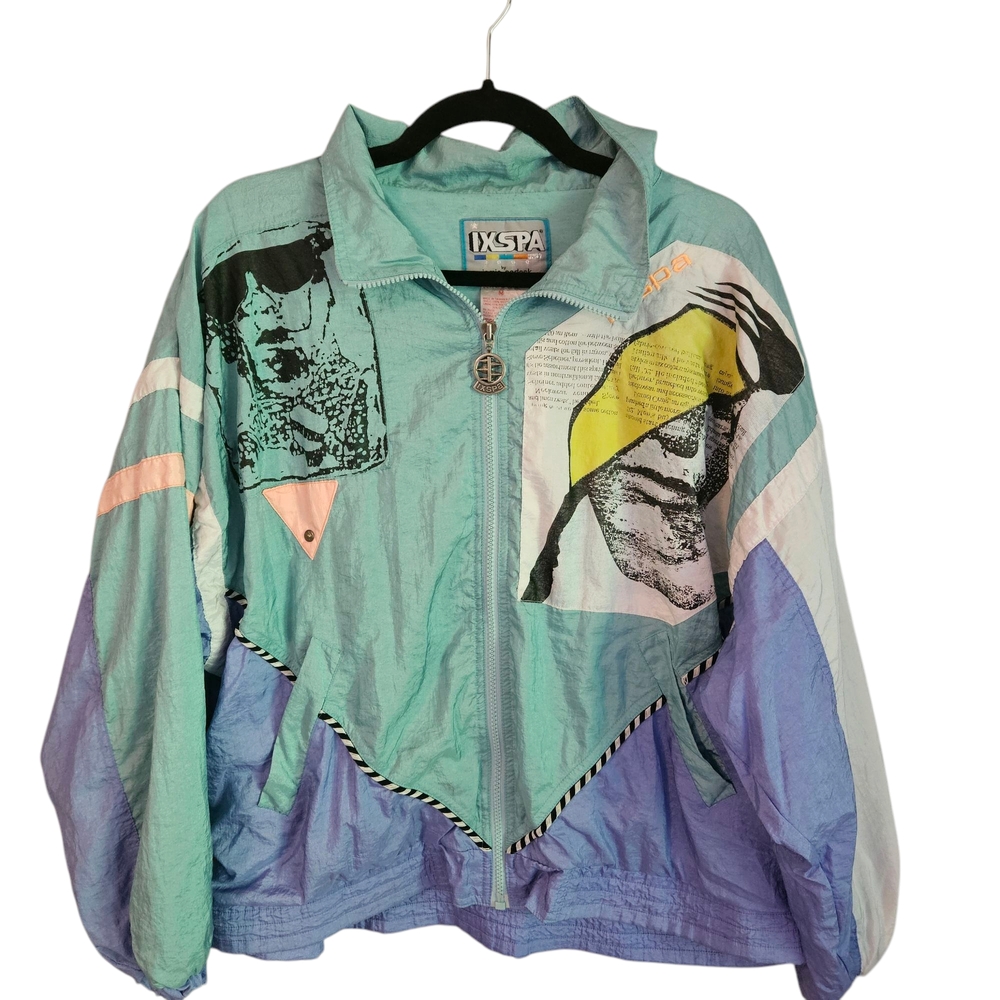 IXSPA Rare Jamie Sadok Vintage Retro Street Wear Windbreaker Jacket, Women M